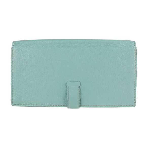 HERMES Classic Long Wallet Chevre Mint Green Bifold A Engraved - Picture 3 of 9